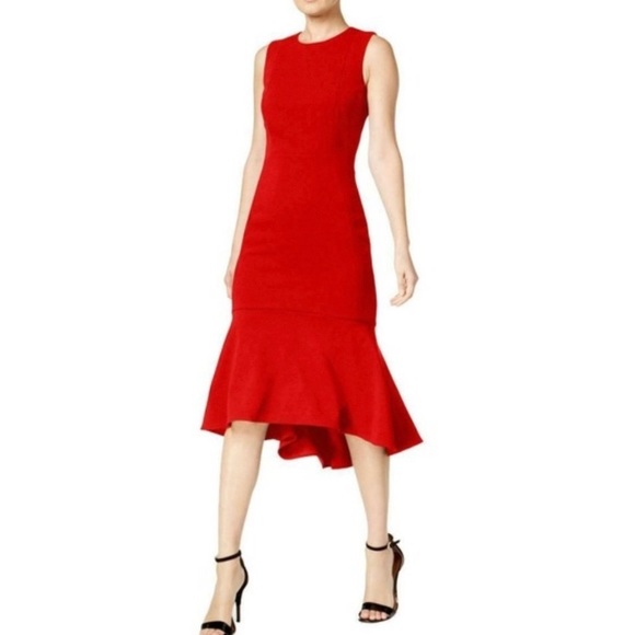 Calvin Klein Dresses & Skirts - NWT Calvin Klein high low red dress size 8